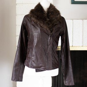 Jack by BB Dakota Faux Leather Fur Moto Jacket